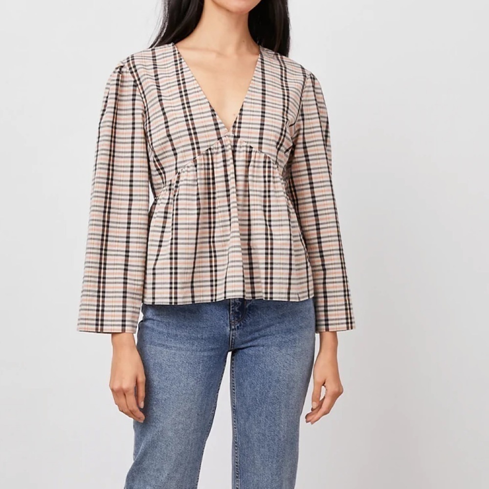 NWT Rails Noella Stockholm Check Top Size M